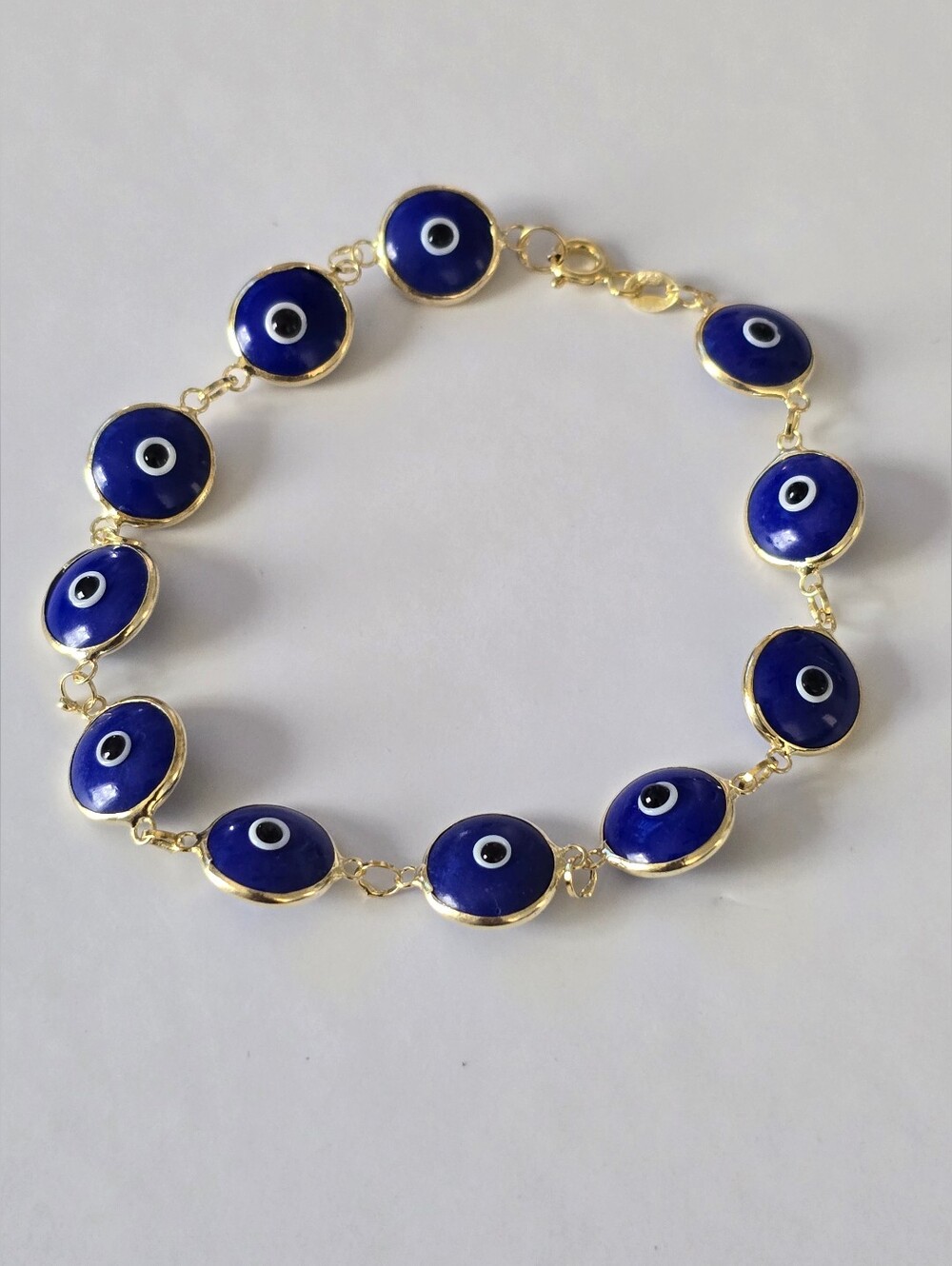 Gold-Tone Blue Evil Eye Bracelet